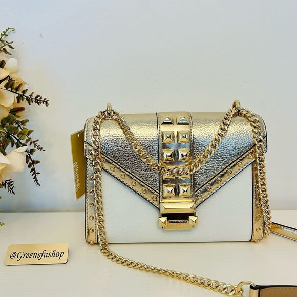 Michael Kors Whitney Medium Quilted Shoulder Bag Gold - Picture 1 of 10